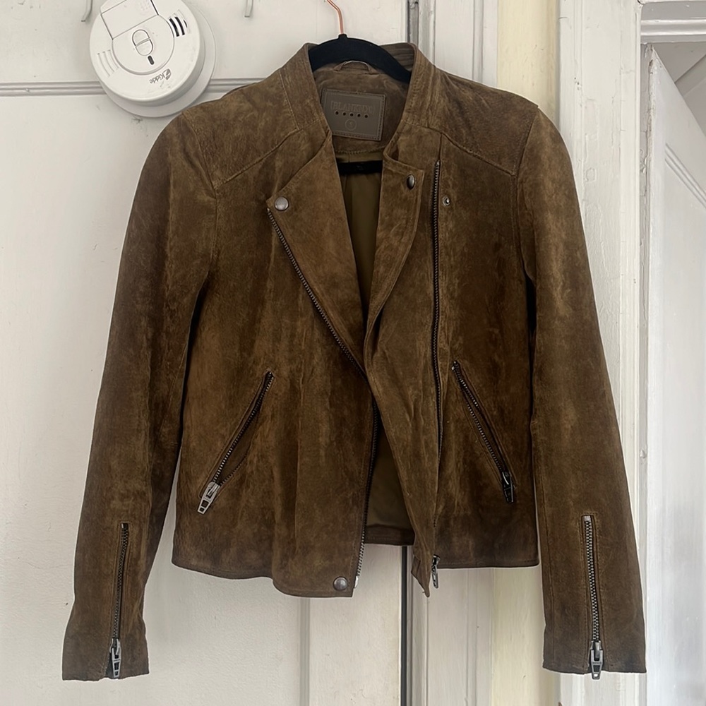 Blank NYC No Limit Olive Suede Jacket